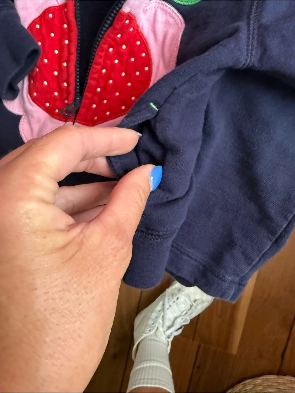 GAP Baby Navy Sweatsuit w/ Flower Detail 2PC Sz: 6-12M